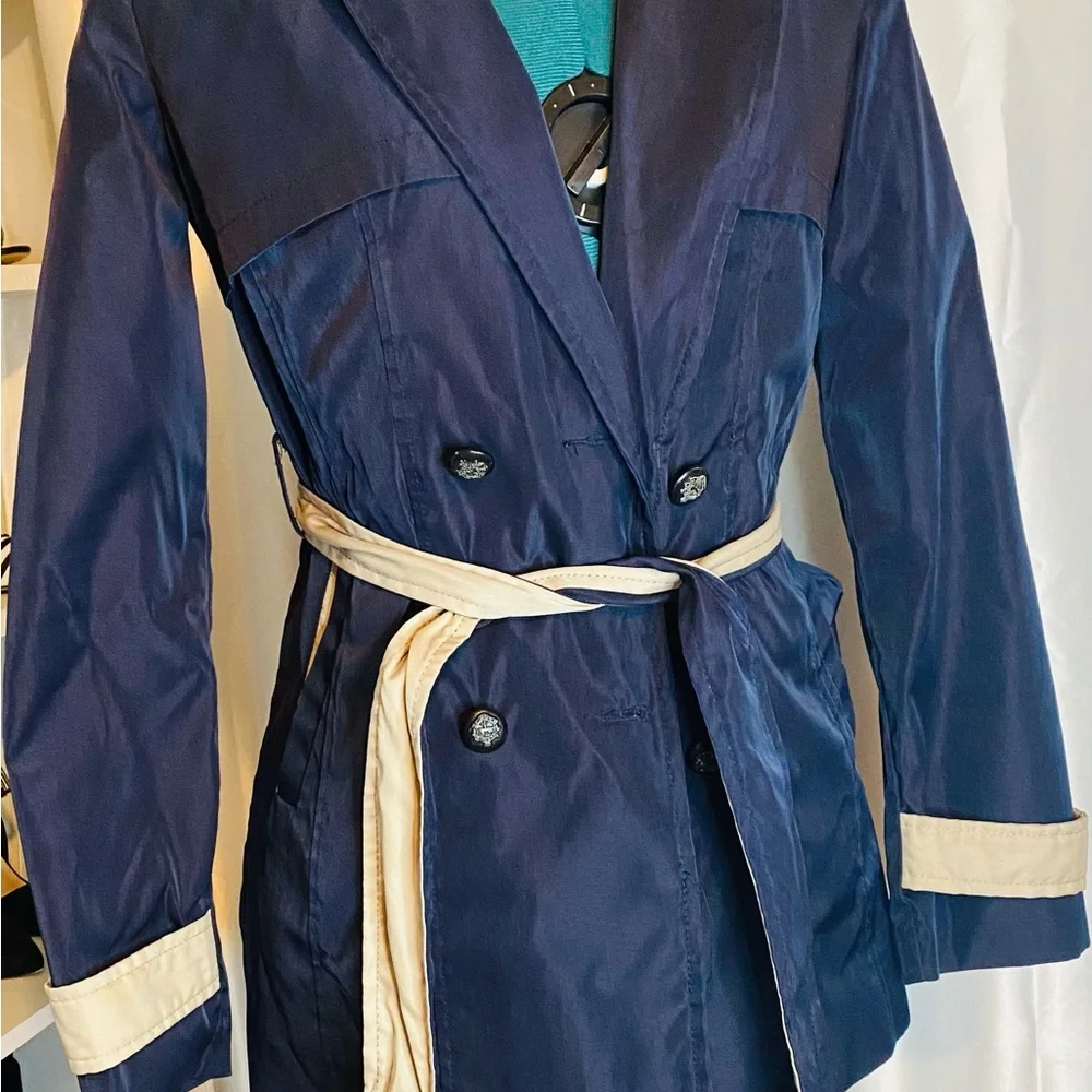 MAY SALE SEE VIDEO. Short Trench Coat, trendy jacket, warm jacket,trench jacket, - Picture 3 of 4